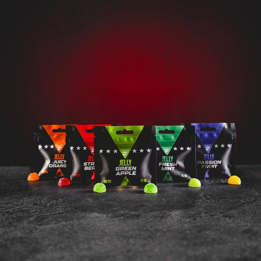 Premium THF Jelly Sammlerset – 6 Fruchtgelees mit moderner THF-Formel, in fünf Geschmacksrichtungen, für entspannte, diskrete Anwendung und gute Stimmung.