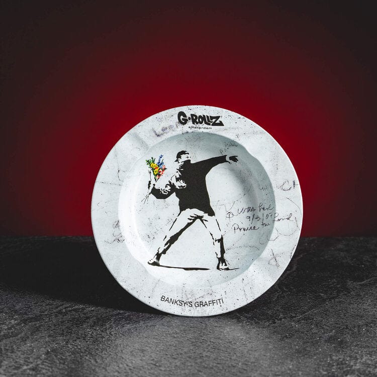 Grollz Untersetzer Aschenbecher Blume schwarz-weiß